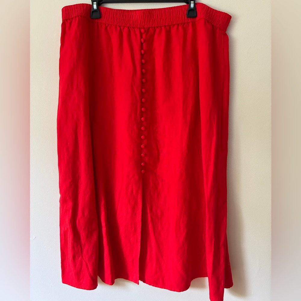 LOFT Vibrant Red Pencil Skirt